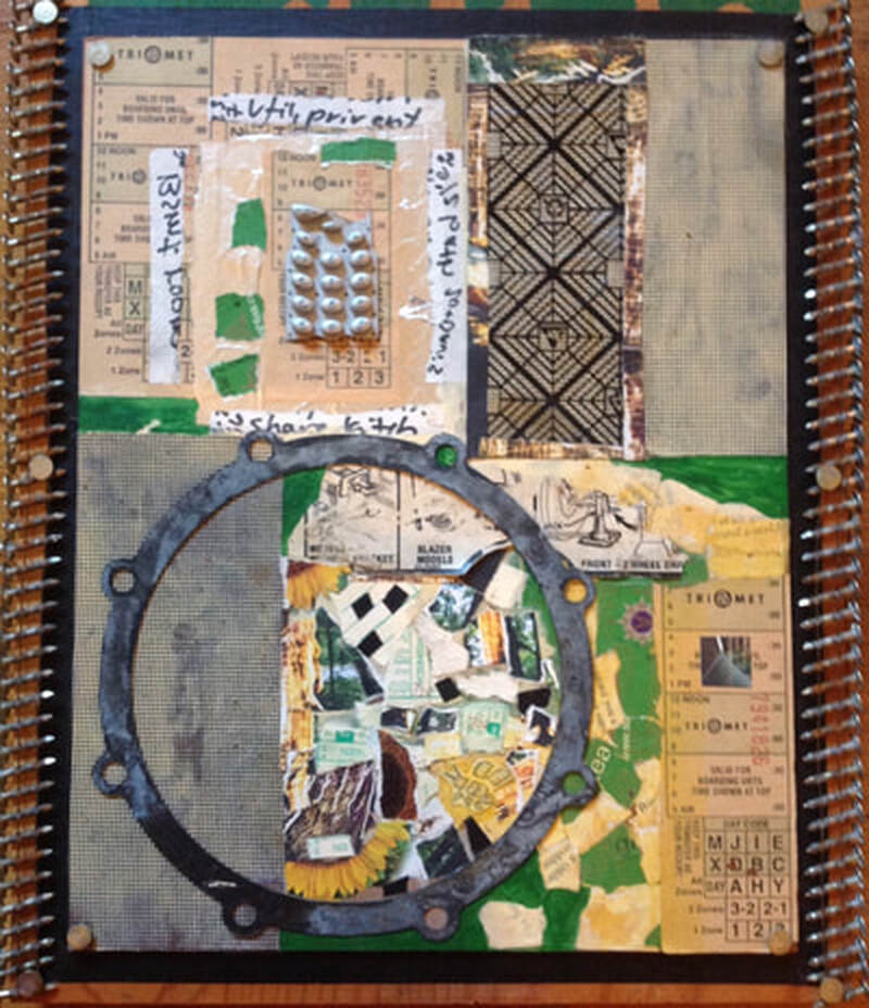 Tabor Days
Assemblage on wood 
12 1/2